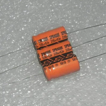 Originalus importuotų kondensatorius elektroninių 63v220uf / 63v katodo orange ašinis per centrą aliuminio elektrolitinių kondensatorių