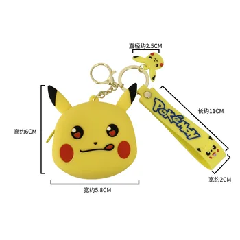 Naujas Originalus Pokémon Kūrybos Mielas Animacinių Filmų Anime Pikachu Monetos Rankinėje Nešiojamų Metalo Pakabukas Keychain Silikono Saugojimo Krepšys Žaislams