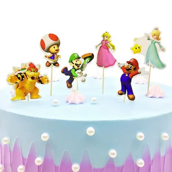 24pcs super Mario Cupcake Rėžtuvės už Gimtadienio Animaciją žaidimas Luigi Mario Bros Yoshi Persikų Pyragas Apdaila Tiekimo dovanos