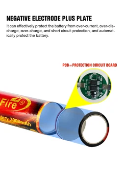 TrustFire 18650 3000Mah Ličio Baterija 3.7 v, Li Jonų Ląstelių su Saugomų spausdintinių plokščių LED Žibintuvėlis