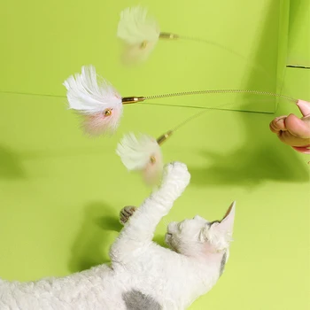 Apykaklės Funny Cat Stick Plunksnų Erzina Klijuoti Varpai Įdomu, Automatinė, Kačių Žaislas Koja Interaktyvus Katės Kibinimas Plunksnų Kačiukas Žaislai