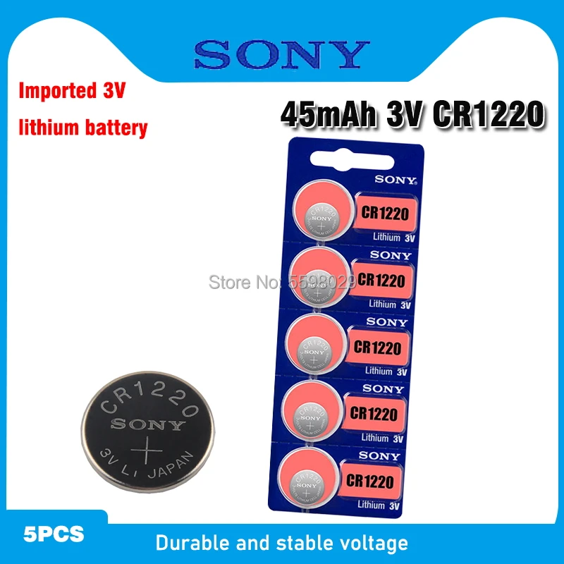 5vnt/pakuotė Sony CR1220 Mygtukas Baterijų DL1220 BR1220 LM1220 Ląstelių Monetos 3V Ličio Baterija CR 1220 Žiūrėti Elektroninių Žaislų 3