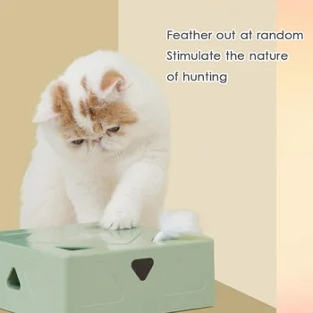 Katė Žaislas Elektros Smart Dantį Cat Stick Aikštės Magic Box Formos Interaktyvus Katės Plunksnų Žaislai Kačių Gaudyti Pelę Žaislai