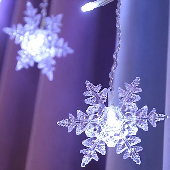 Užuolaidų Žibintai Snaigės 8 Režimai 3.5 M 96 Led Patvarus Snaigės String Žiburiai Kalėdų Šviesos Festivalis Lauko Kraštovaizdžio Lempos