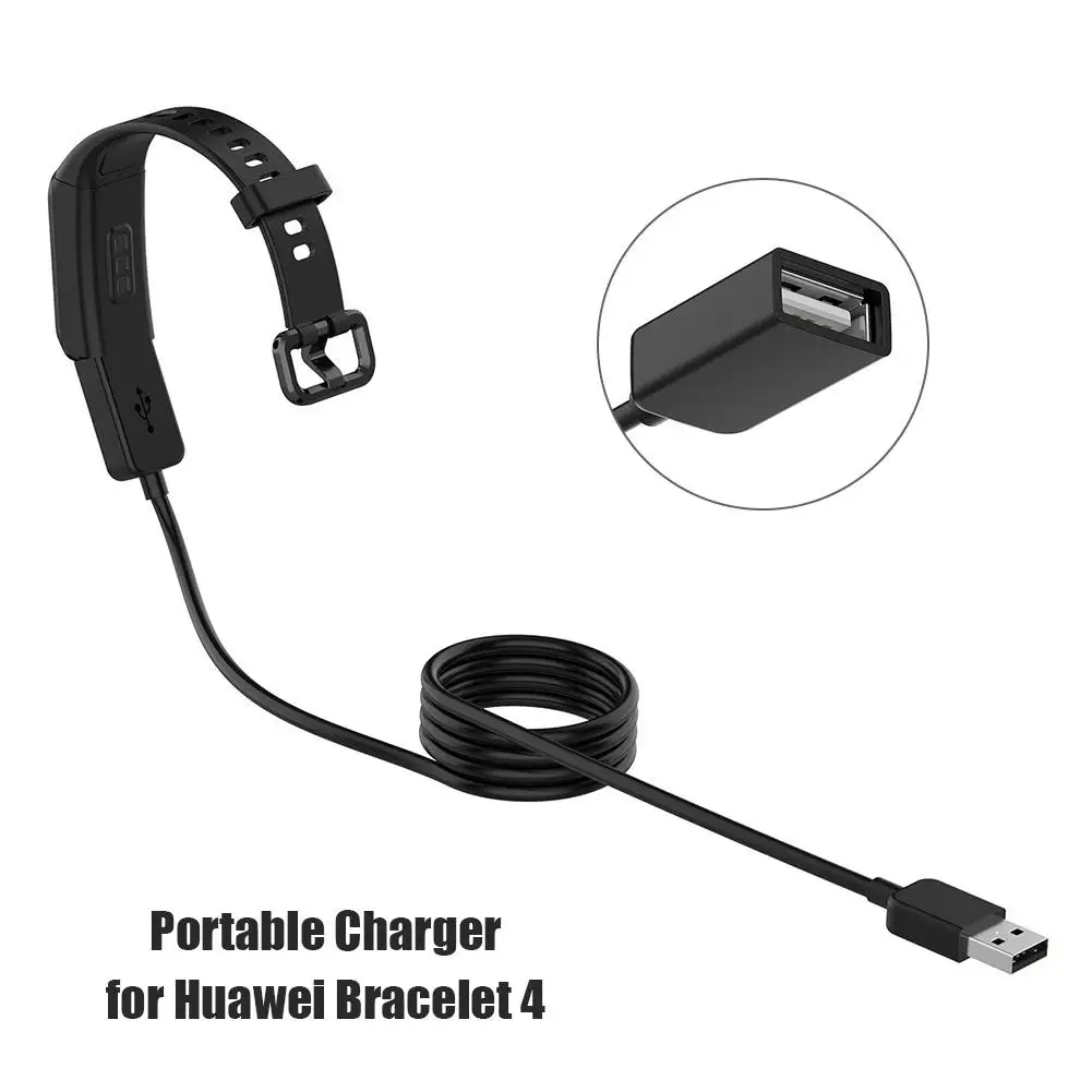 Juoda USB prailginimo Laidas 1m Nešiojamų Įkrovimo Kabelis NIKE SportWatch GPS/Huawei Juosta 4/Garbės Juosta 5i/POLAR M200 2