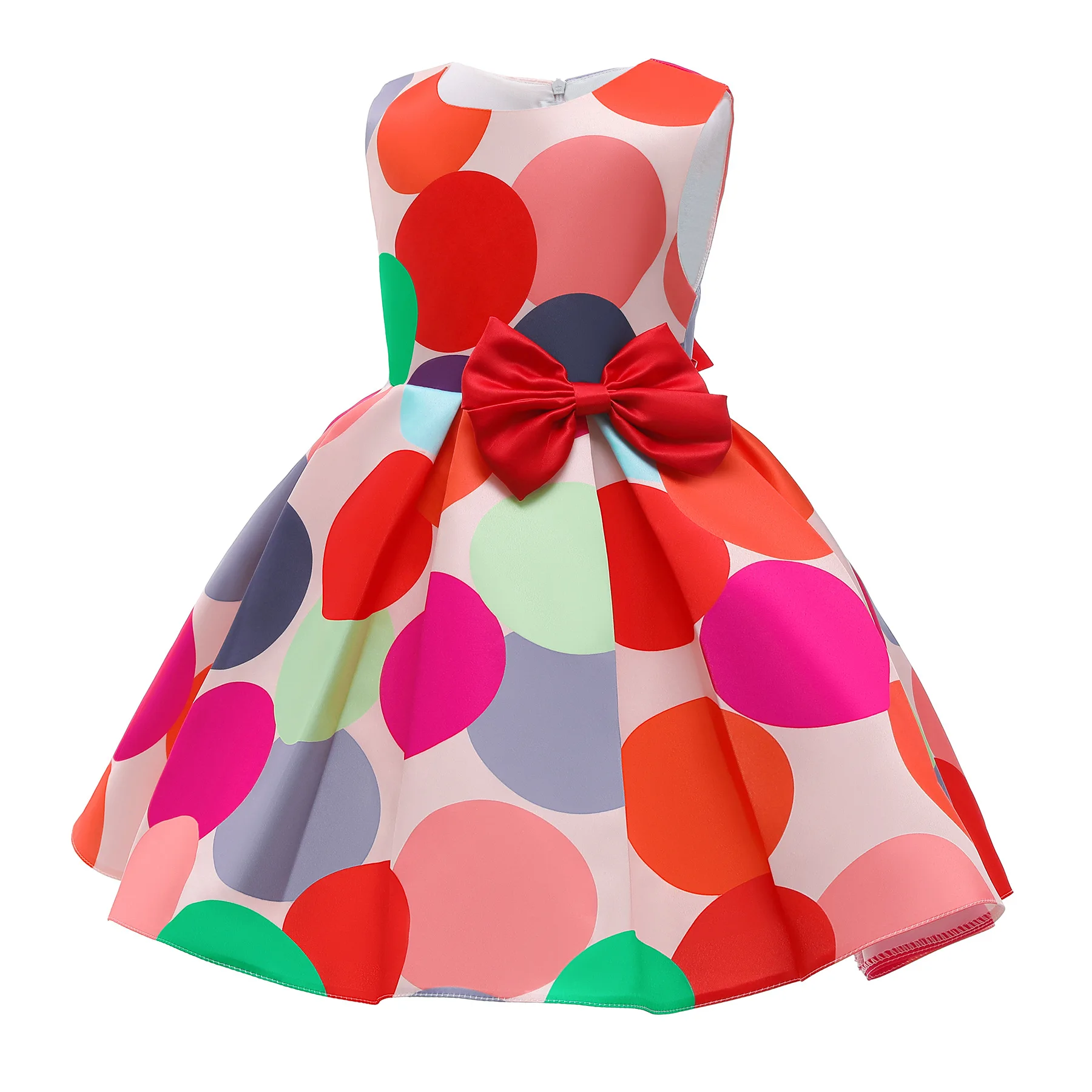 Vasaros Vaikų Suknelė 2021 Vaikams Drabužių Pavasario Mergaitės Vest Atsitiktinis Sijonas Polka Dot Spausdinti Princesė Suknelė Suknelės Mergina Drabužiai 0