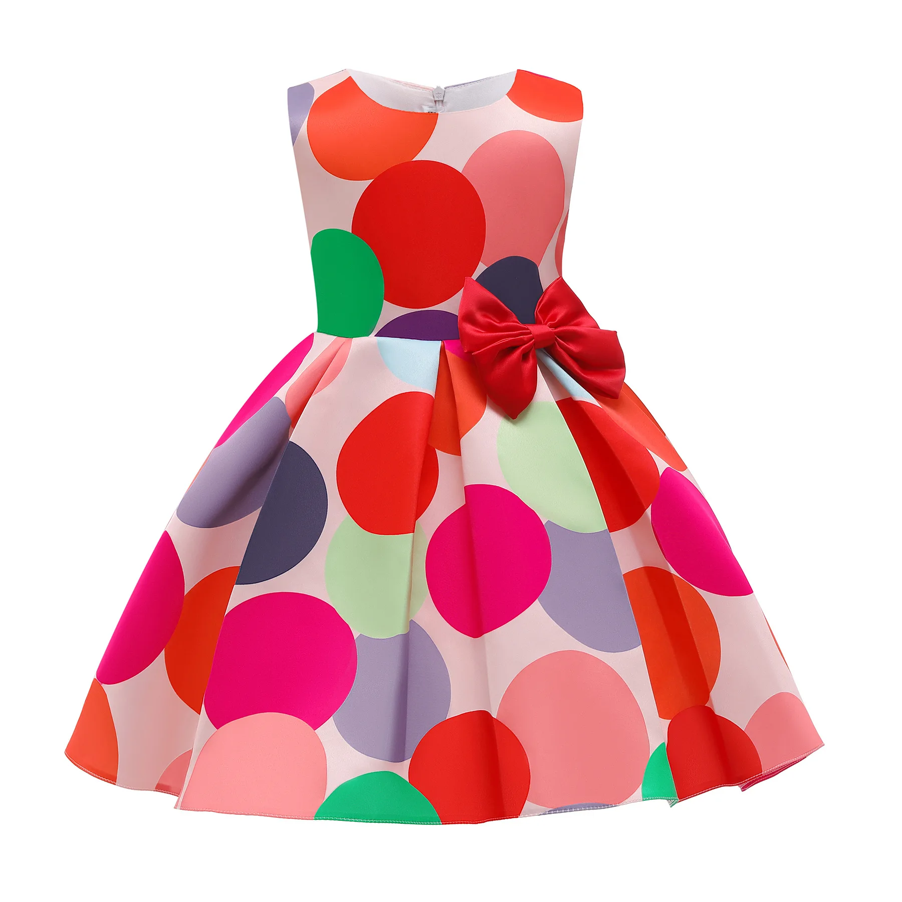 Vasaros Vaikų Suknelė 2021 Vaikams Drabužių Pavasario Mergaitės Vest Atsitiktinis Sijonas Polka Dot Spausdinti Princesė Suknelė Suknelės Mergina Drabužiai 5